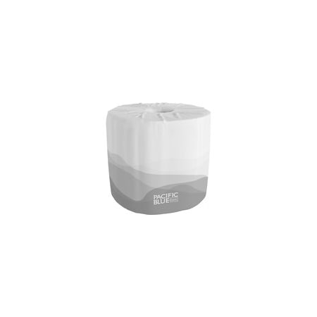 Pacific Blue Basic Standard Roll Toilet Paper, 2 Ply, 4in W x 4in L, 550 Sheets/Roll, Embossed, White, 80PK 19881/01