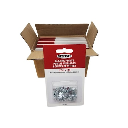 Hyde Push Style Glazing Points for Window Sash and Picture Frames, 10PK 45760x10