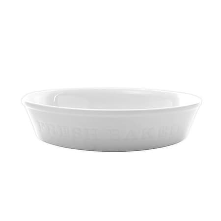 Our Table Simply White 9.5 Inch Round Porcelain Fresh Baked Pie Plate 133007.01