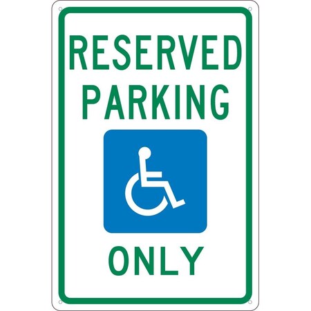 Nmc State Reserved Parking Handicapped Only Michigan Sign, TMS318G TMS318G
