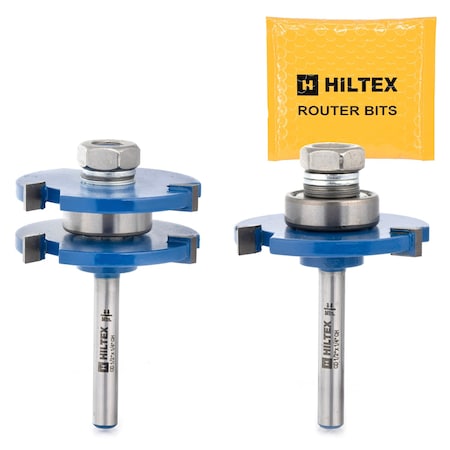 Hiltex Tongue and Groove Router Bit Set, 2 Pieces, 1/4 Inch Shank 10110H