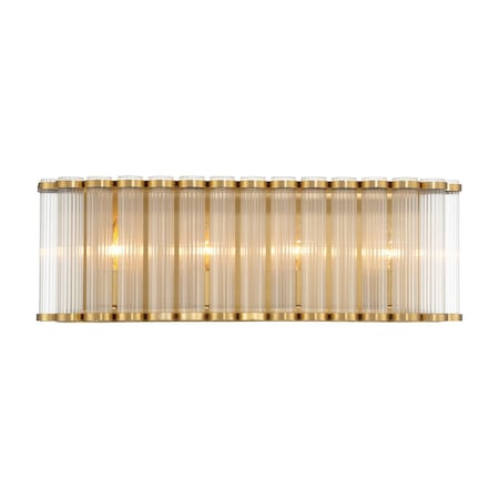 Euf Glasbury, Vanity, 24", Gold, Ribbed Glass 50042-012