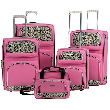 Rockland 5PC LUGGAGE SET - PINK F07L-PINK