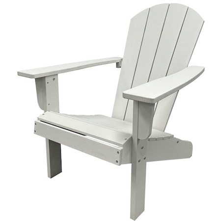 Seasonal Trends Adirondack Chair, 29.7 in W, 35.43 in D, 36 in H, Resin Wood Seat, White Frame HKWS629A-W