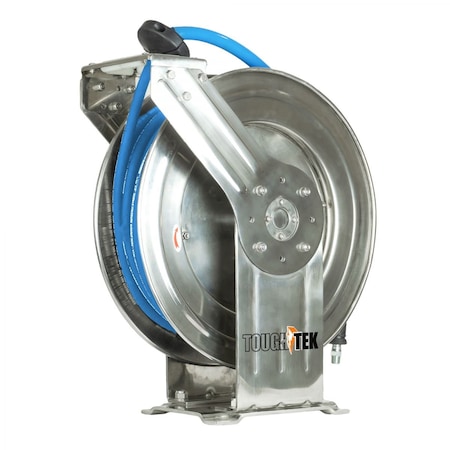 Blu Shield Stainless Steel Pressure Washer Hose Reel 3/8in. x 50' Dual Arm Retractable Reel TTPWRSS3850-NM