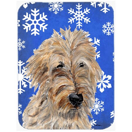 Carolines Treasures Golden Doodle 2 Large Size Winter Snowflakes Glass Cutting Board SC9787LCB