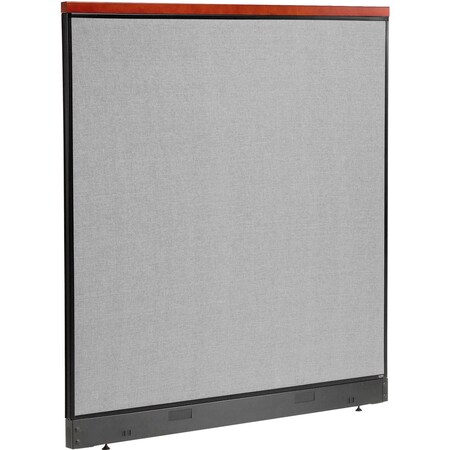 Global Industrial Interion Deluxe Office Partition Panel with Pass Thru Cable, 60-1/4"W x 65-1/2"H, Gray 277568PGY