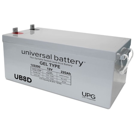 Upg Sealed Lead Acid Battery, 12 V, 220Ah, UB8D, L4 L Type Tab Terminal, GEL Type 40702