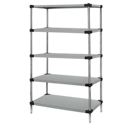Betterbeds Solid 5-Shelf Starter Units - Stainless Steel, 21 x 42 x 86 in. BE1137562