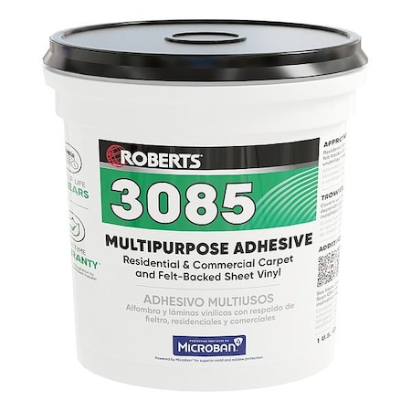 Roberts Floor Adhesive, 3085 Series, Off-White, 4 gal, Pail 3085-1
