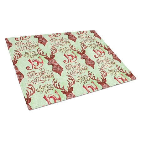 Carolines Treasures Merry Christmas Joy Reindeer Glass Cutting Board, Large BB7488LCB