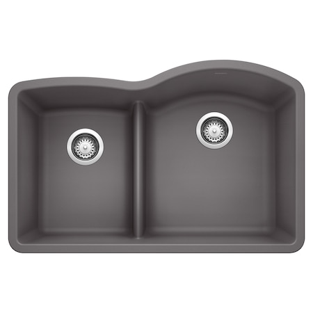 Blanco Diamond 1-3/4 Low Divide Reverse, Cinder 441600