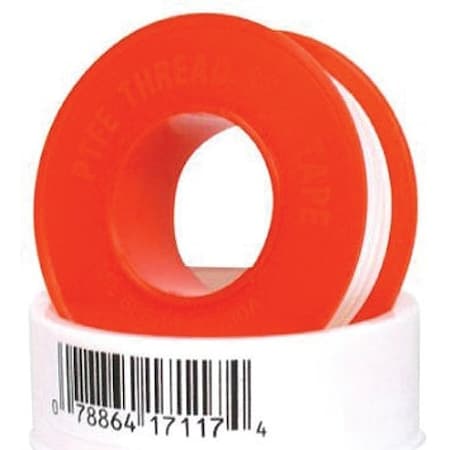 Harvey Tool Thread Seal Tape, 520 in L, 1/2 in W, PTFE, Red/White 17117B