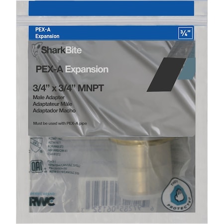 Sharkbite PEX-A Brass 3/4'' x 3/4'' MNPT Adapter UAB134LFZ