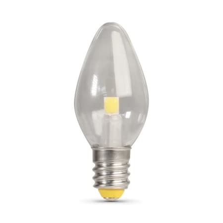 Feit Electric LED Night Light Bulb, 0.5 W, E12 Candelabra Lamp Base, C7 Lamp, Soft White Light BP4C7/827/LED/4