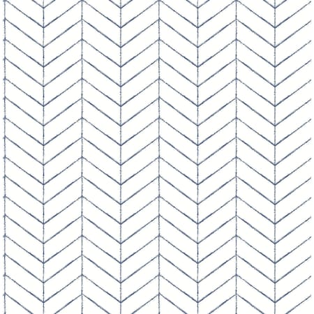 Chesapeake Bison Navy Herringbone Wallpaper 3118-25096