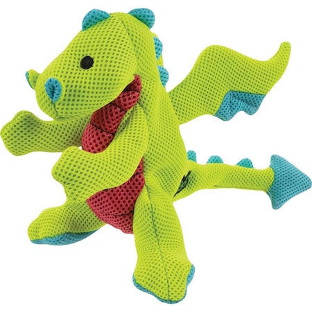Godog Dragons Small Green Squeaky Plush Dog Toy 70643-98997-024