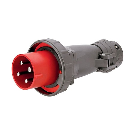 Pass & Seymour Pin And Sleeve Plugs, 60 A, 480V AC, Three Phase, 3 Pole, Style 2 Grounding, Red PS460P7W