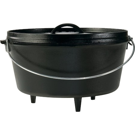 Lodge Lodge L12DCO3 Camp Dutch Oven, 8 qt Capacity, Iron, Black L12DCO3