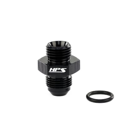 Hps Performance -6 AN Male to -6 O-ring Boss (ORB) Port Thread Male Adapter, Aluminum, Black AN920-06