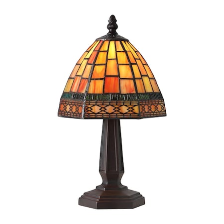 Jonathan Y Carter Tiffany-Style 12" LED Table Lamp, Red/Yellow JYL8016B