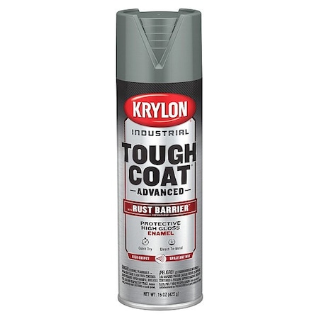Krylon Industrial Spray Paint, Dark Gray, Gloss, Solvent, 15 oz K00879008