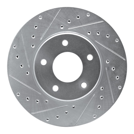 Dynamic Friction Co DFC Brake Rotor - Drilled and Slotted - Silver 631-20010L