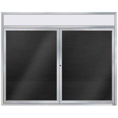 Aarco Enclosed Letter Board Directory w/ Clear Satin Anodized Al Frame and Header, 48''Hx60''W, 2 Doors ADC4860H