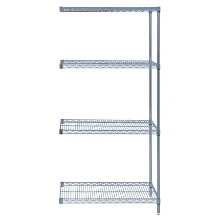 Quantum Storage Systems WIRE 4 SHELF ADD-ON KIT GRAY 74in AD74-2124GY