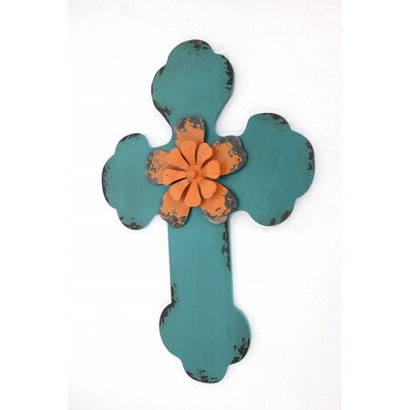 Homeroots Blue Wood Hanging Dimensional Sculpture 274569