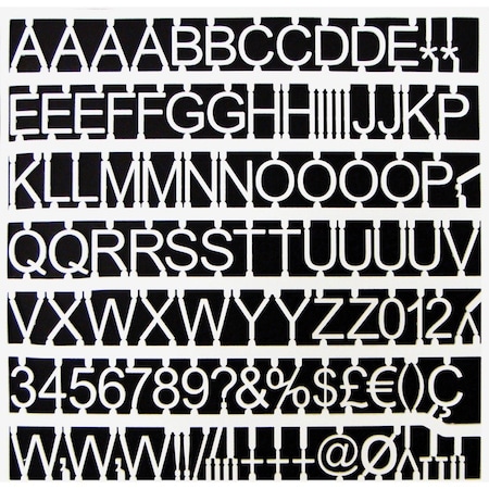 Bi-Silque MasterVisi, White Plastic Set Of Letters, Numbers & Symbols, Uppercase, 1in Dia. CAR1002