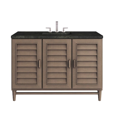 James Martin Vanities Portland 48" Single Vanity, Whitewashed Walnut, w/ 3 CM Phantome Eclos Top 620-V48-WW-3PHT