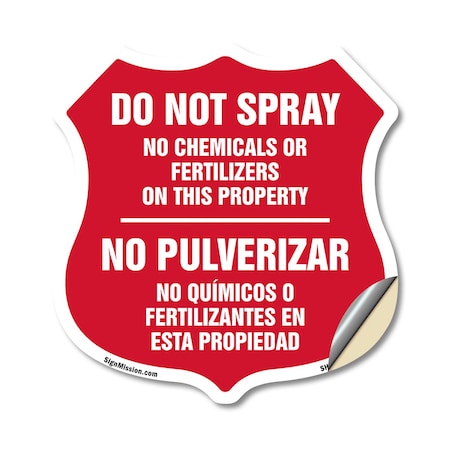 Signmission Bilingual No Spray Shield Sign Do Not Sp, 12 Inch X 12 Inch, Vinyl Decal SHI-D-12-366