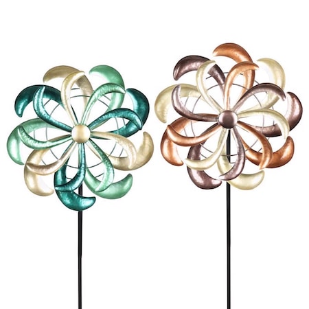 Exhart Assorted Metal 12 in. H Pinwheel Outdoor Garden Stake 67013