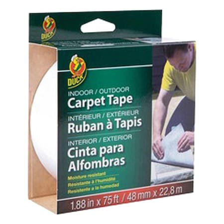 Duck Brand Carpet Mounting Tape, Rubber, White, PK2 DUC286372