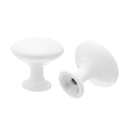Pride Industrial 1-1/16in Diecast Mushroom Cabinet Knob White Finish K910WT