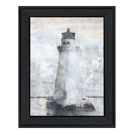 Homeroots Lighthouse Black Framed Print Wall Art 529621