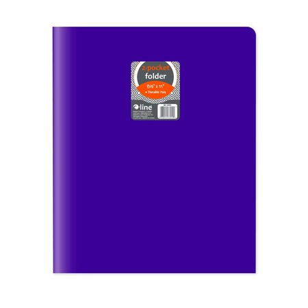 C-Line Products 8-1/2" x 11" Purple Two-Pocket Heavyweight Poly Portfolio Folder, 25EA/BX, 6BX/CT 33959-BX