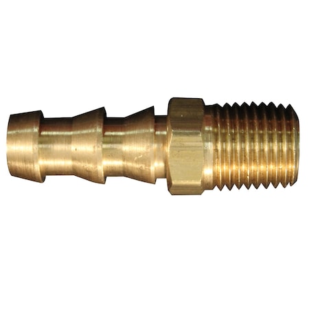 Milton Push-Lock Fitting, 1/4" Mnpt, 3/8" Id, PK50, Brass, 50 PK 1702-4BK