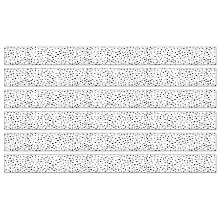 Carson Dellosa We Belong Black Dots Straight Borders Per Pack, 36 Feet Per Pack, 6PK 108495