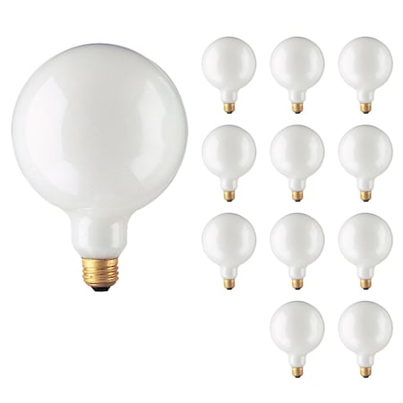 Bulbrite Incandescent G40 Medium Screw Base E26 Light Bulb, 100W, White, 12PK 861099