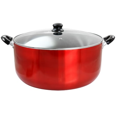 Better Chef for Professional Results 24 Quart Heavy Gauge Aluminum Dutch Oven in Red D2402R