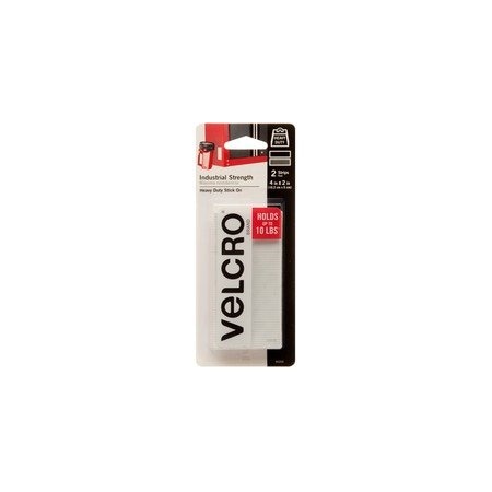 Velcro Brand Strip Fastener, 4" x 2", White, 2PK 90200