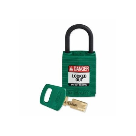 Brady SafeKey Compact Nylon Lockout Padlocks 262-CPT-GRN-25PL-KD