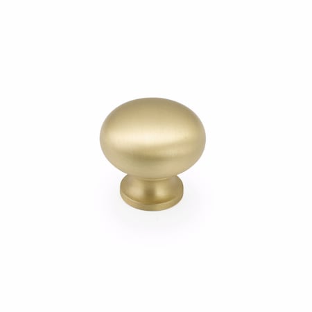 Schaub 1-3/8in Oval Country Traditional Cabinet Knob Satin Brass Finish 719-SB