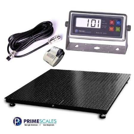 Prime Systems Prime 60x60 Floor Scale 10,000 lb x 1 lb and Printer PS-10K-FS-6060-printer