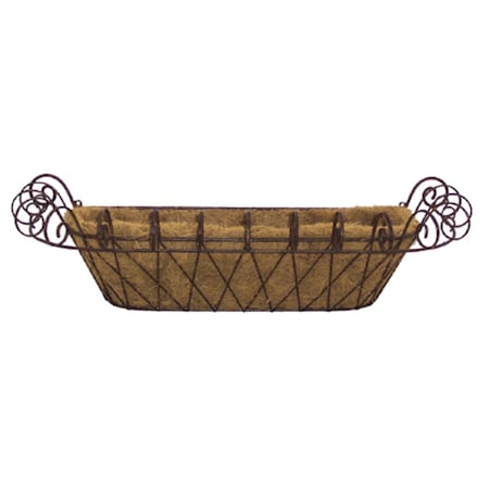 Pipers Pit 11 In. X 31 In. Metal Small French Window Box With Coco Liner PI186970