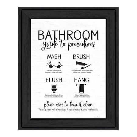 Homeroots Bathroom Guide Black Framed Print Bathroom Wall Art 530100