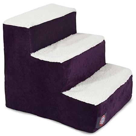 River Soap Co 3 Step Villa Sherpa Pet Stairs, Aubergine 788995675140