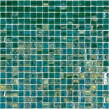 Apollo Tile Skosh 11.6 in. x 11.6 in. Glossy Grenn-Blue Glass Mosaic Wall and Floor Tile 18.69 sqft/case, 20PK APLNB88GN429A